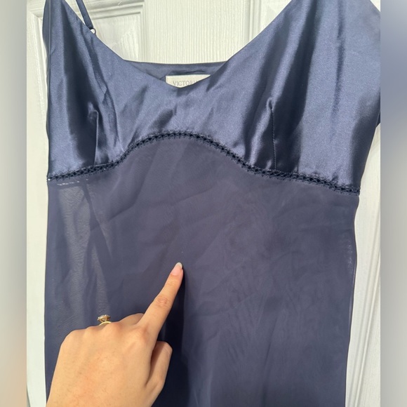 Victoria’s Secret Navy Vtg Slip Dress Women’s Size Medium - Picture 3 of 11